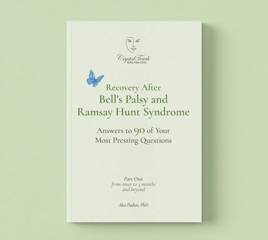 Sample page from Bell's Palsy and Ramsay Hunt Syndrome recovery book showing the front cover